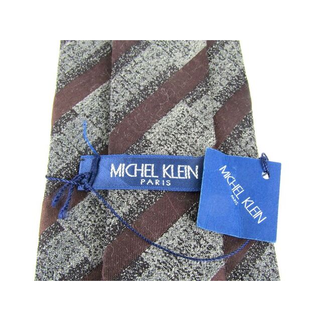 MICHEL KLEIN(ミッシェルクラン)のミッシェルクラン ブランドネクタイ ストライプ柄 シルク ウール混 未使用品 メンズ ブラウン MICHEL KLEIN メンズのファッション小物(ネクタイ)の商品写真