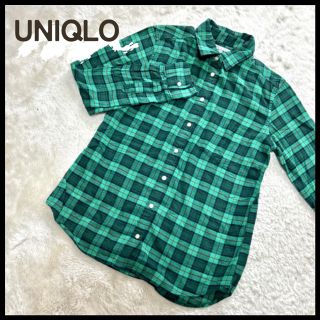 ユニクロ(UNIQLO)のUNIQRO ユニクロ シャツ チェック柄 M ブラウス 長袖(シャツ/ブラウス(長袖/七分))