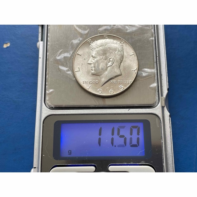 1964年、1965年アメリカケネディハーフダラー銀貨2枚セット美品