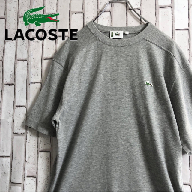 LACOSTE ラコステ Tシャツ 刺繍ワンポイント 無地 グレー 古着 LACOSTEの通販 by TK's shop｜ラコステならラクマ