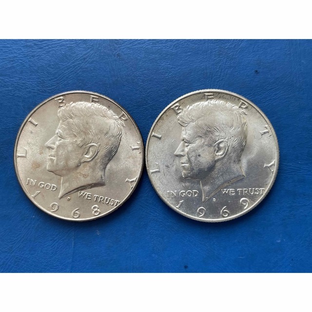1968年/1969年アメリカケネディハーフダラー銀貨2枚 silver400の通販 by ルイのママ・のんちゃん アメリカ ハーフドル 2枚