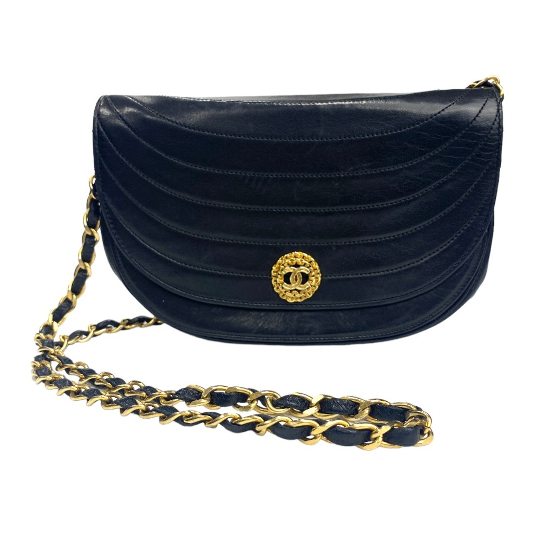 内側[USED/]CHANEL シャネル ショルダーバッグ バッグ ショルダーバッグ シール 黒 レザー 付属品：箱  tdc-000883-4d-003cc