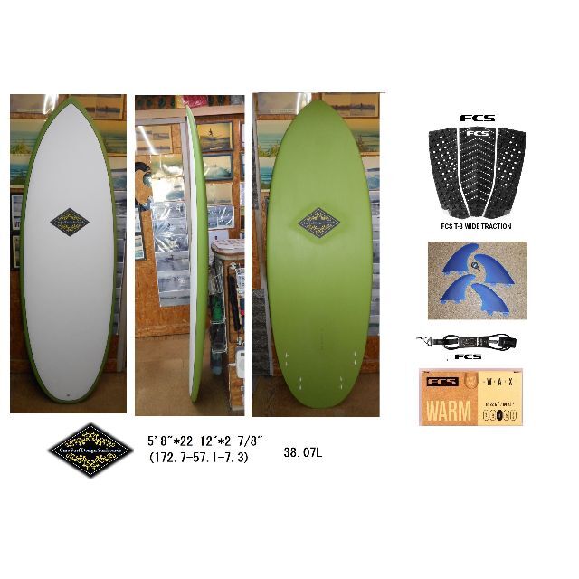 CMC SURF ORIGINAL SURFBOARDS 5'8 　フルセット