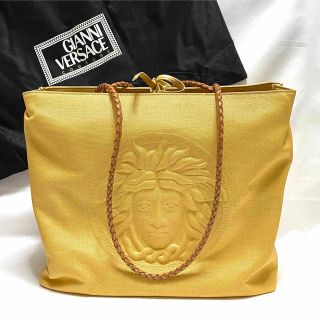 ジャンニヴェルサーチ(Gianni Versace)のVERSACE  ジャンニヴェルサーチ  メデューサ　トートバッグ　麻　ベージュ(トートバッグ)