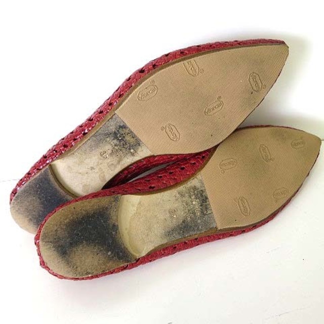 FABIO RUSCONI(ファビオルスコーニ)のファビオルスコーニ バレエシューズ フラットパンプス 39 赤 24.5cm レディースの靴/シューズ(バレエシューズ)の商品写真
