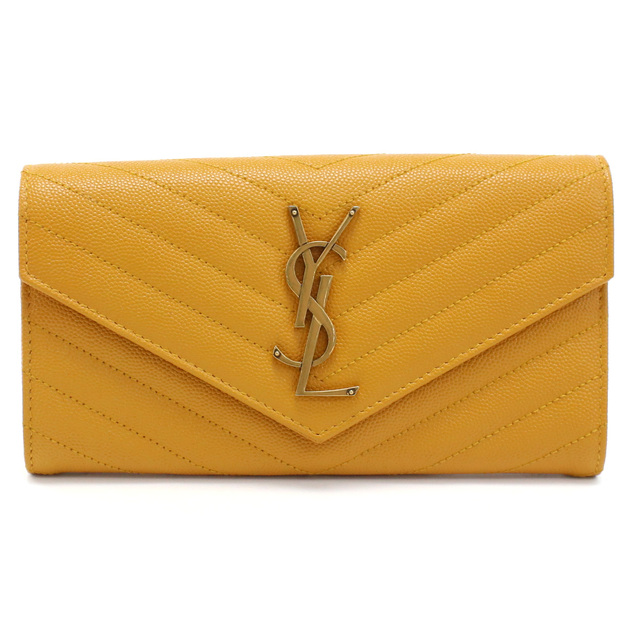 ysl372264121品番SAINT LAURENT サンローラン 372264 長財布ニ折小銭入付き オレンジ系 レディース