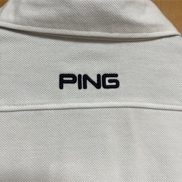 PING(ピン)のping ピン　ゴルフウェア　ポロシャツ　ホワイト　白　半袖 スポーツ/アウトドアのゴルフ(ウエア)の商品写真