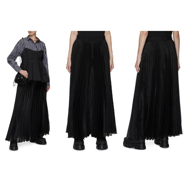 消費税無し 22AW サイズ1 SACAI 定価82500円 黒 新品 パンツ プリーツ 消費税無し 22AW サイズ1 SACAI 定価82500円 黒 新品 パンツ プリーツ