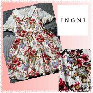 イング(INGNI)のイング★INGNI★良品★ウッドボタン★とろみリゾートワンピース(ひざ丈ワンピース)