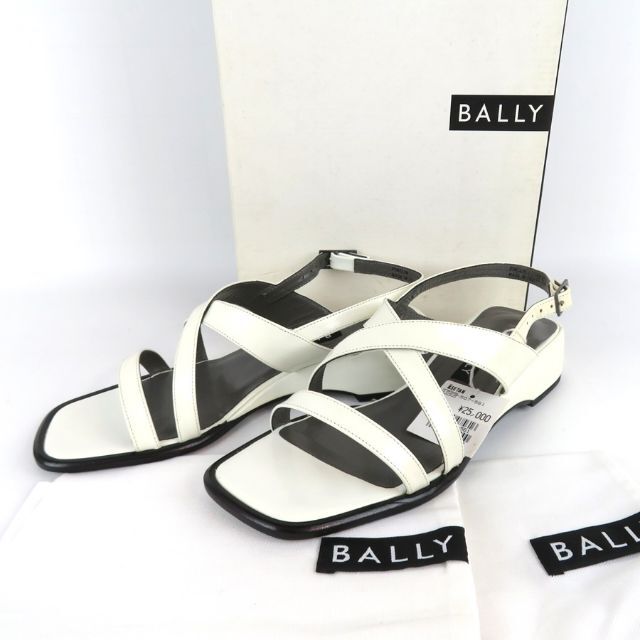 rk9778 BALLY バックストラップサンダル ガラス加工 3EU 白