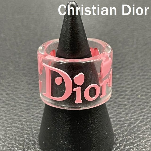 Christian Dior(クリスチャンディオール)のクリスチャン・ディオール 指輪 リング ピンク プラスチック クリア  レディースのアクセサリー(リング(指輪))の商品写真