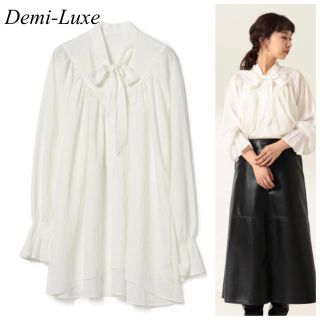 デミルクスビームス(Demi-Luxe BEAMS)の未使用Demi-Luxe BEAMS / 三角 切り替え リボン ブラウス(シャツ/ブラウス(長袖/七分))