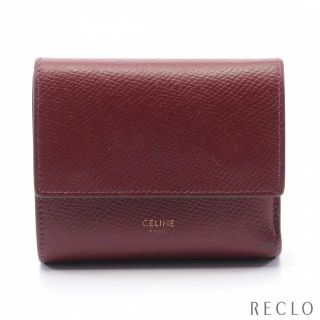 セリーヌ(celine)のスモール トリフォールドウォレット 三つ折り財布 レザー ボルドー(財布)