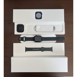 アップルウォッチ(Apple Watch)のApple Watch 8 45mm アルミ ミッドナイト スポーツバンド(腕時計(デジタル))