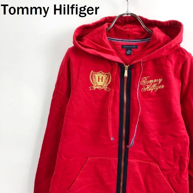 TOMMY HILFIGER(トミーヒルフィガー)のトミーヒルフィガー パーカー スウェット素材 ジップアップ 刺繍 M レディース レディースのトップス(パーカー)の商品写真