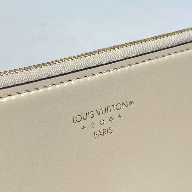 ルイヴィトン LOUIS VUITTON ポルトフォイユ・LVポンヌフ M69176 コンパクト 3つ折り財布 レザー クレーム ホワイト