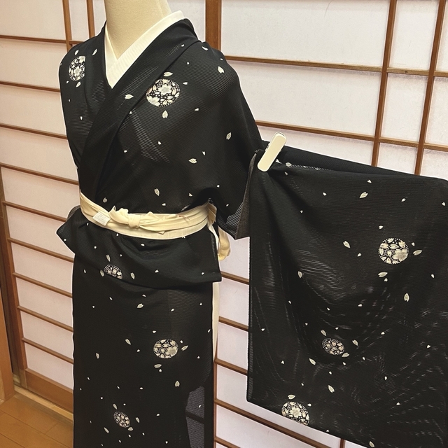 海外販売× 小紋 正絹 夏絽 - 通販 - etheriawellness.com