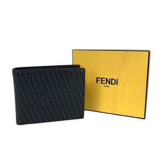 新品 フェンディ FENDI 2つ折り財布 フェンディスタンプ ブルーマリン