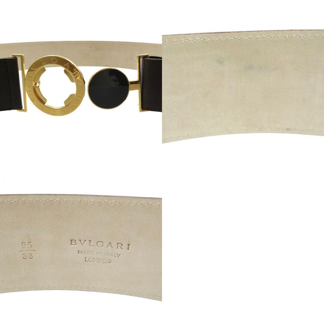 BVLGARI(ブルガリ)の美品 ブルガリ ブルガリ・ブルガリ 95/38 レザー メタル ダークブラウン ゴールド ベルト 0086【中古】BVLGARI レディースのファッション小物(ベルト)の商品写真