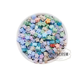 シーリングワックス　ミックス　空色＆桜色　幸せの小花（約125粒）40ｇ(印鑑/スタンプ/朱肉)