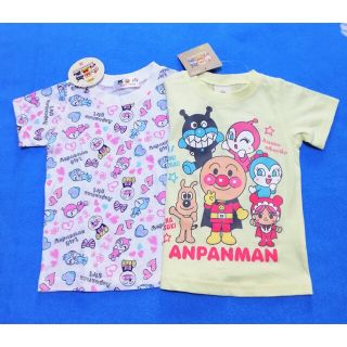 アンパンマン(アンパンマン)の新品　95cm　アンパンマン　それいけ！半袖Tシャツ2枚セット　総w×6キャラc(Tシャツ/カットソー)