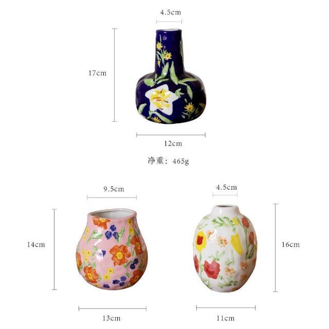Zhuose painted art vase 手書き花柄 フラワーベース 花瓶の通販 Zhuose painted art vase 手書き花柄 フラワーベース 花瓶の通販
