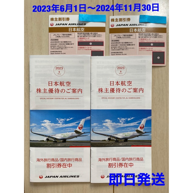 JAL　日本航空　株主優待　株主割引券　2枚セット