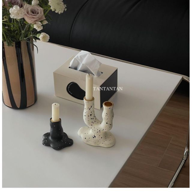 Tan candle holder マーブルアート柄 キャンドルホルダー インテリア/住まい/日用品のインテリア小物(その他)の商品写真