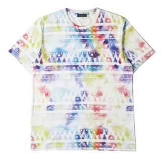 ポールスミス(Paul Smith)のPaul Smith ポールスミス Tシャツ サイズ:L ジオメトリック グラデーション プリント 250502 299G 総柄 クルーネック 半袖 マルチカラー トップス カットソー カジュアル ブランド 日本製【メンズ】【中古】【美品】【K3733】(Tシャツ/カットソー(半袖/袖なし))