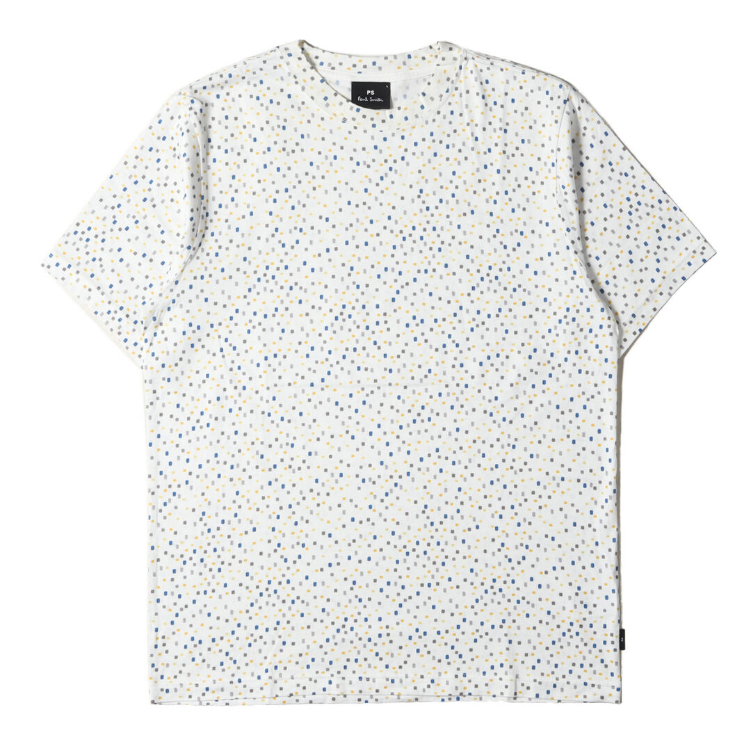 メンズPaul Smith ポールスミス Tシャツ サイズ:L マルチカラー ブロック プリント 182508 011R 総柄 クルーネック PS ホワイト トップス カットソー カジュアル ブランド 日本製【メンズ】【K3733】