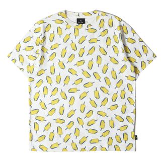 ポールスミス(Paul Smith)のPaul Smith ポールスミス Tシャツ サイズ:L グラフィック プリント クルーネックTシャツ 182509 011R 総柄 PS ホワイト イエロー 日本製 ブランド トップス カットソー 半袖 【メンズ】【中古】【美品】(Tシャツ/カットソー(半袖/袖なし))