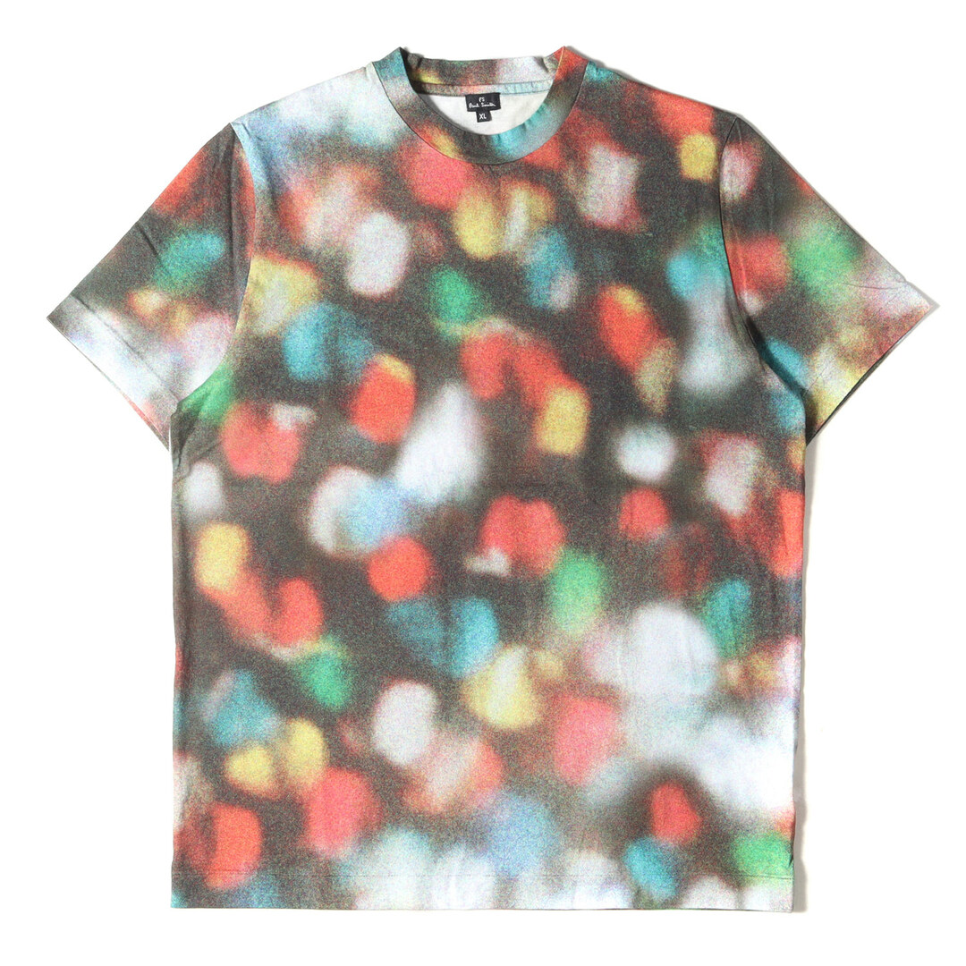 Paul Smith ポールスミス Tシャツ サイズ:XL マルチ ネオン スプレー プリント クルーネックTシャツ GILLESPIE PRINT T-SHIRT 163510 794P 総柄 PS マルチカラー 日本製 トップス カットソー 半袖 【メンズ】【美品】