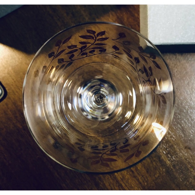 R Lalique ラリック 金彩リーブ　ワイン グラス　ペア
