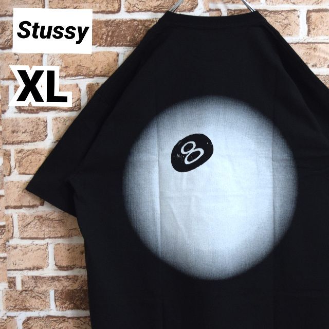 《ステューシー》正規・新品タグ　ぼかし8ボール　ブラック　XL　Tシャツ