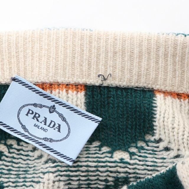 PRADA(プラダ)の ニット スカート ウール アイボリー グリーン オレンジブラウン レディースのスカート(ひざ丈スカート)の商品写真