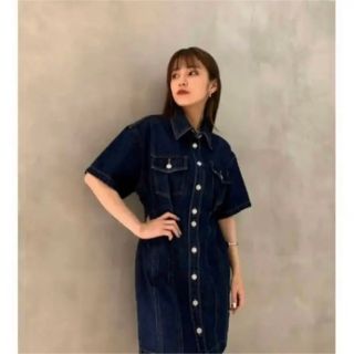 マウジー(moussy)のSHORT SLEEVE DENIM MINI ドレス(ミニワンピース)