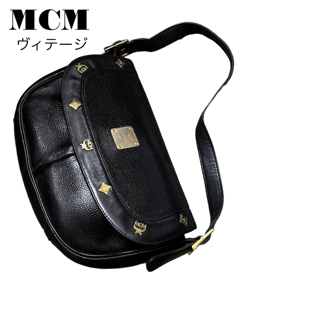 MCM ゴールドプレートショルダーハンドバッグ　ヴィテージ