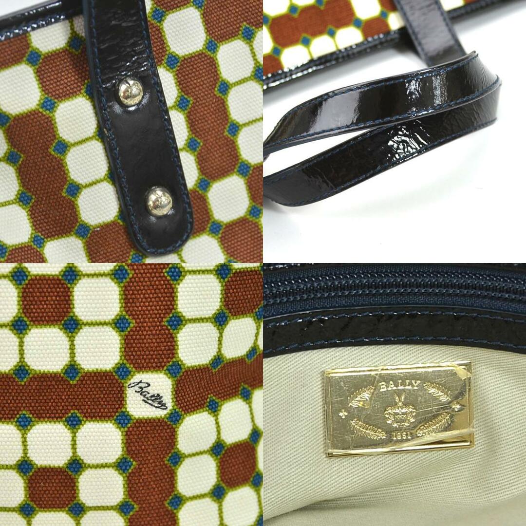 バリー ハンドバッグ キャンバス/パテントレザー ブラウン系