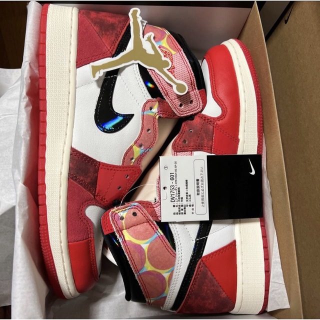 Spider-Man Nike GS Air Jordan 1 High OG キッズ/ベビー/マタニティのキッズ靴/シューズ(15cm~)(スニーカー)の商品写真