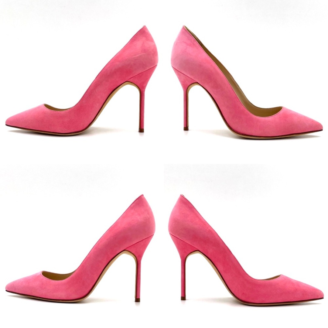 【値下げしました!】MANOLO BLAHNIK マノロブラニク パンプス ポインテッドトゥ ピンヒール 靴 ファッションアイテム スウェード ピンク レディース 定番【中古品】