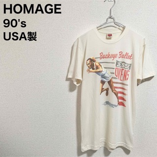 80s〜90s HOMAGE Tシャツ USA製 メンズ シングルステッチ 古着(Tシャツ/カットソー(半袖/袖なし))