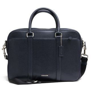 コーチ／COACH バッグ ブリーフケース ビジネスバッグ 鞄 ビジネス メンズ 男性 男性用レザー 革 本革 ネイビー 紺 F54763 Perry  Slim Brief In Crossgrain Leather ペリー スリムブリーフ 2WAY ショルダーバッグ ノートPC収納可