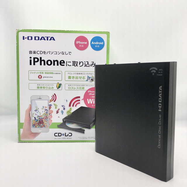 IODATA(アイオーデータ)のI-O DATA CD取込 Wi-Fiモデル「CDレコ」 CDRI-W24AI スマホ/家電/カメラのPC/タブレット(PC周辺機器)の商品写真