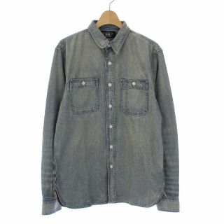 ダブルアールエル(RRL)のRRL ハンドディストレスト ミディアムブルー ウォッシュ デニムシャツ 長袖(シャツ)