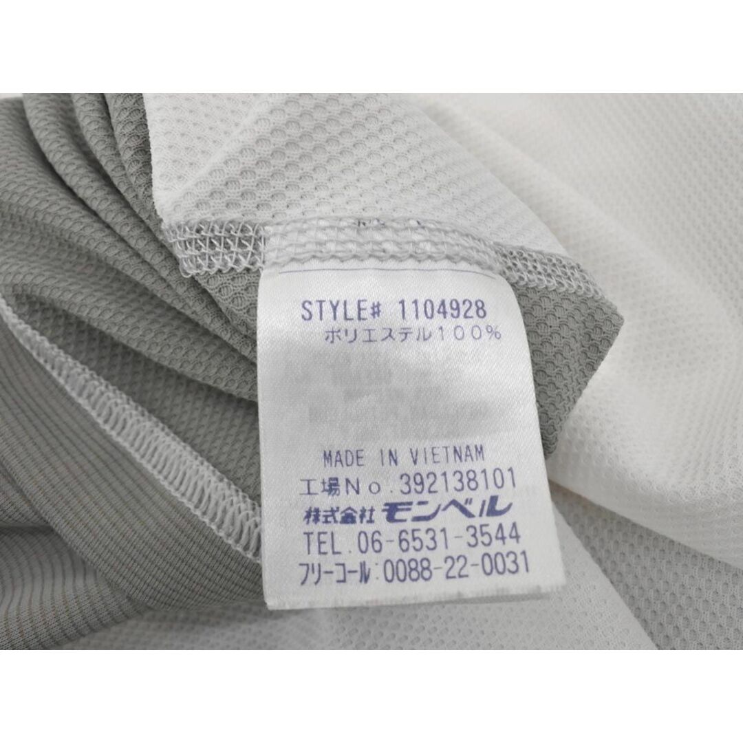 mont bell(モンベル)のモンベル 1104928 クール ハーフスリーブ ジップ シャツ カットソー sizeL/白ｘグレー ■◆ メンズ メンズのトップス(Tシャツ/カットソー(七分/長袖))の商品写真