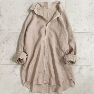 プラージュ(Plage)の美品 プラージュ アサ ボリュームシャツ リネン100 ベージュ ゆったり(シャツ/ブラウス(長袖/七分))