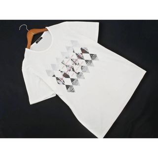 コムサイズム(COMME CA ISM)のCOMME CA ISM コムサイズム プリント Tシャツ sizeL/白 ■◆ レディース(Tシャツ(半袖/袖なし))