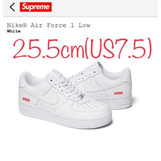 シュプリーム(Supreme)の【白/25.5cm】Supreme Nike Air Force 1 Low(スニーカー)