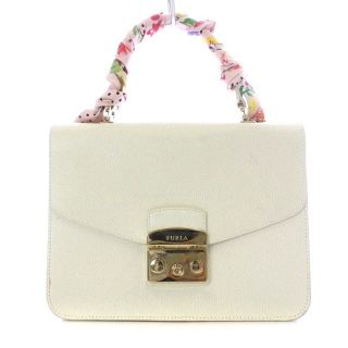 フルラ(Furla)のフルラ メトロポリス トップハンドル ハンドバッグ ワンハンドル レザー 白(ハンドバッグ)