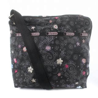 レスポートサック(LeSportsac)のレスポートサック ショルダーバッグ 総柄 花柄 グレー ピンク(ショルダーバッグ)